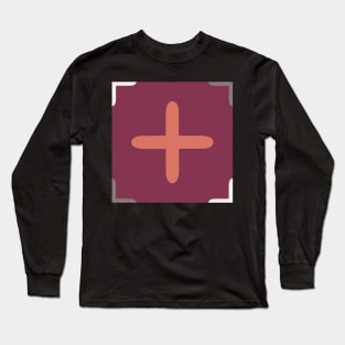 Broken crosses in deep burgundy, blush and grey Long Sleeve T-Shirt